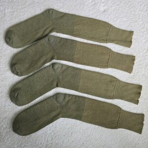 2 Pair Vintage US Army OD Green Wool Blend Boot Socks Military Issue Thick Crew